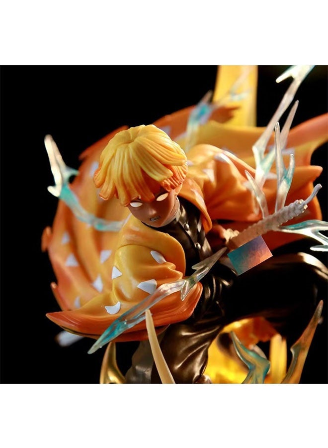 هالامودو النقر فلاش نحت بسيط من زينيتسو أغاتسوما منحوت رأس مزدوج مع مشهد عيون مضيئة مصنوعة يدوياً نموذج ديكور المكتب لعبة 35 سم - Image 2